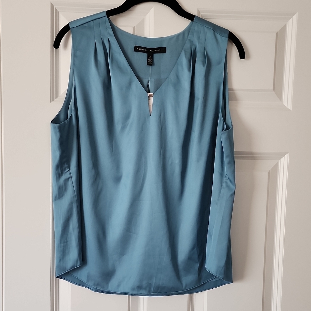 White House Black Market Blue Mirage Sleeveless Blouse
